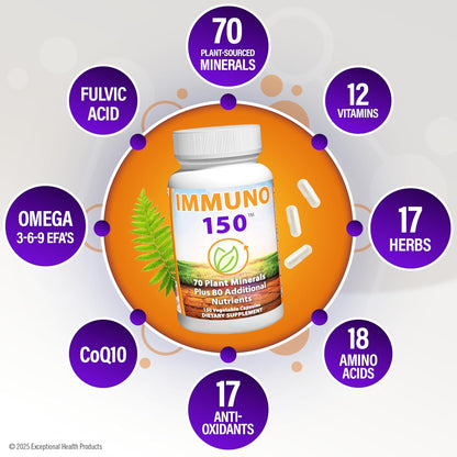 150 Complete Immune Support Supplement 150 Veg Capsules 2 Pack by Immuno