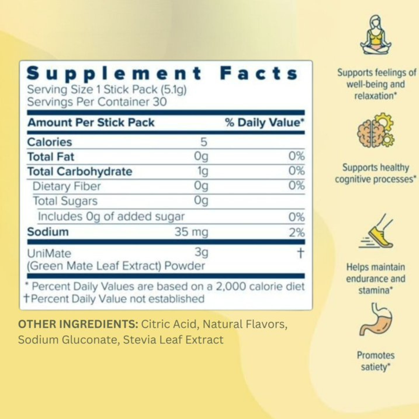 Unicity Unimate Lemon Flavor Drink Mix 5.4oz 30 Count